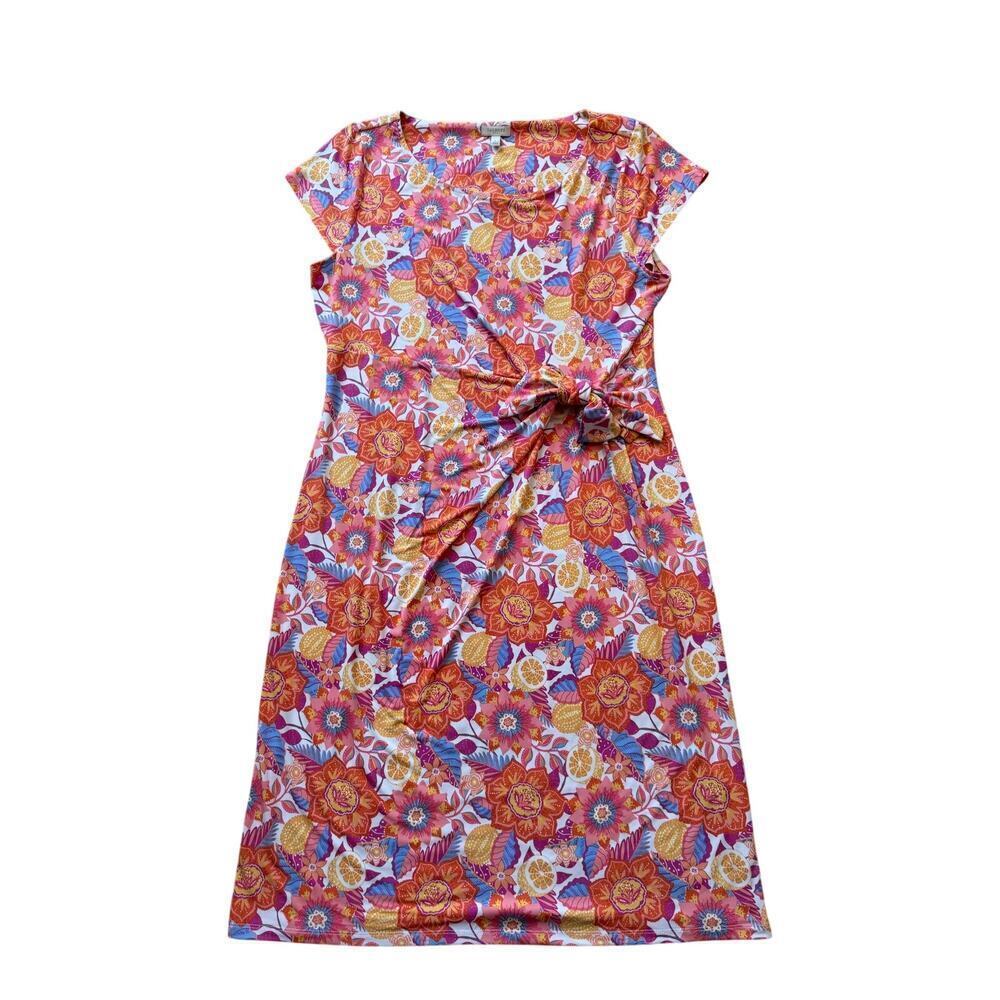 TALBOTS Women's Dress, size L, Colorful, stretchy & comfortable